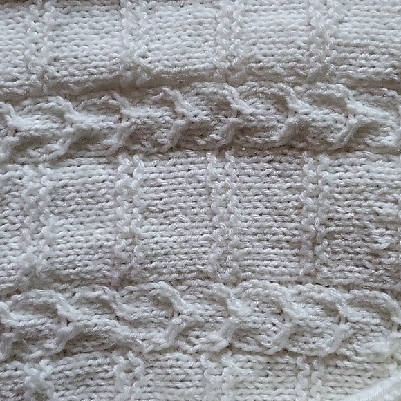 White Cable Knit Buttons Cardigan - Picture 5 of 6